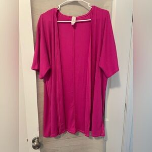 Honeyme Fuchsia Ribbed Cardigan